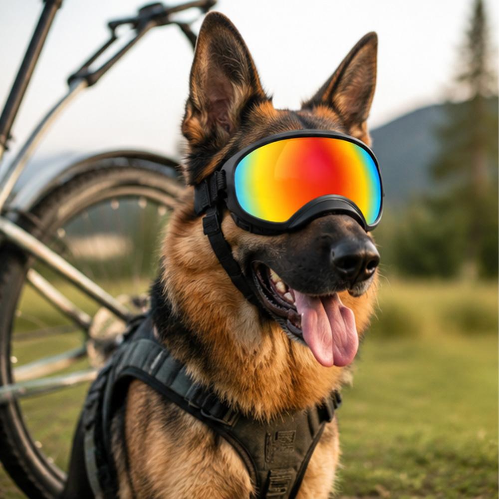 Reflective Lens Dog Goggles Windproof Anti-fog Pet Sunglasses Adjustable Strap Dog Eye Protection Glasses For Outdoor Dogs