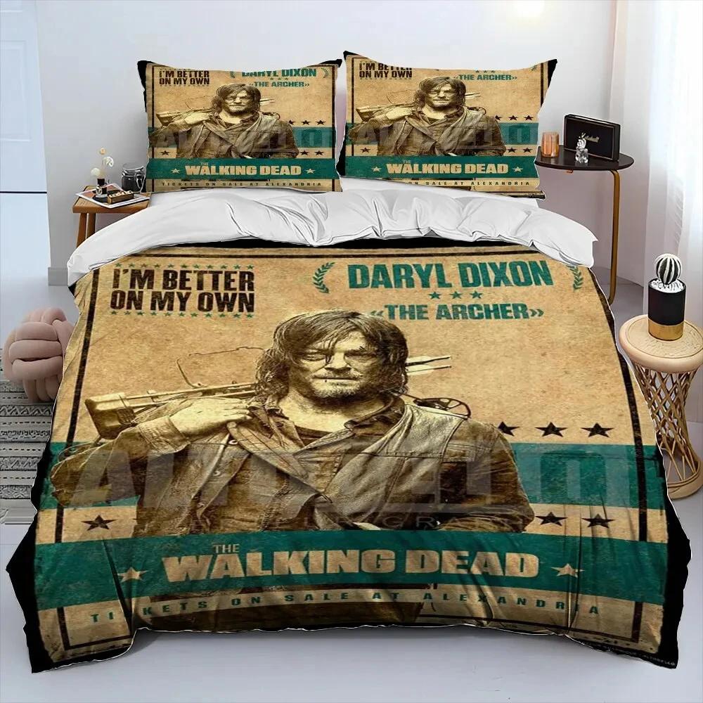 Horror Tv The Walking Dead Lincoln Bedding Set Duvet Cover Pillowcase King Queen Size Duvet Cover Bed Set Quilt Cover Pillowcase