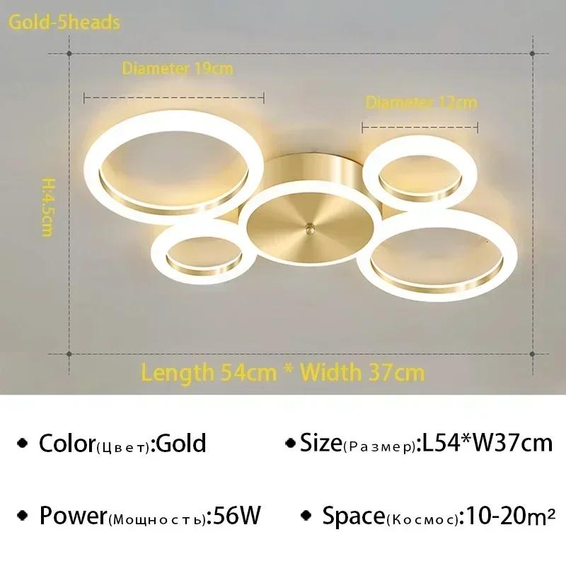 Modern minimalist LED ceiling light Nordic luxury gold ring light Living room dining room bedroom ceiling light Home decoration