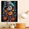 DIY Frameless Pearl Art Kit Festive Pumpkin Character Design 3D Bead Painting Canvas Relaxing Handmade Craft for Home Decor Wall Art