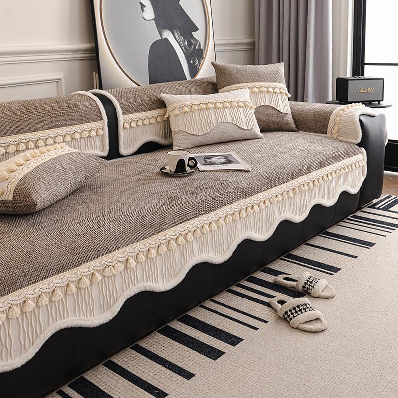 1pcs Simple Chenille Sofa Mat All Seasons Universal Non-slip Cat-scratch-proof Furniture Protector for Home Decoration