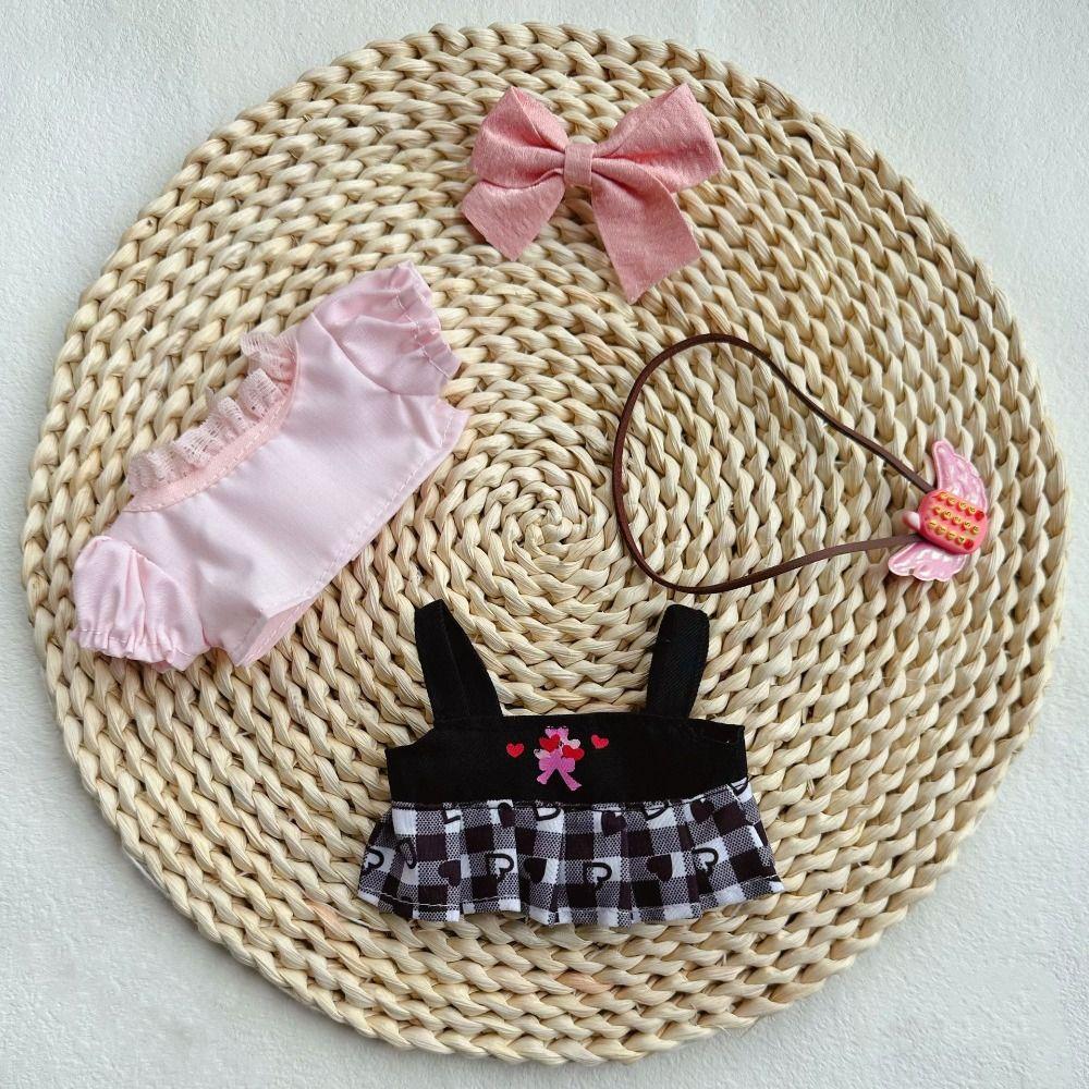 20CM Miniature Dress Suit Multicolor Doll Cap Dress Set Toy Doll Clothes  Cotton Stuffed Doll