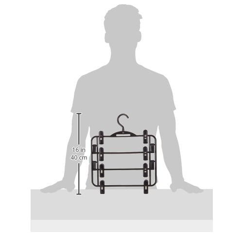 NK Hanger "Made in Japan, Store Skirts Together" Days Skirt Hanger for 4 Skirts, Black, 764