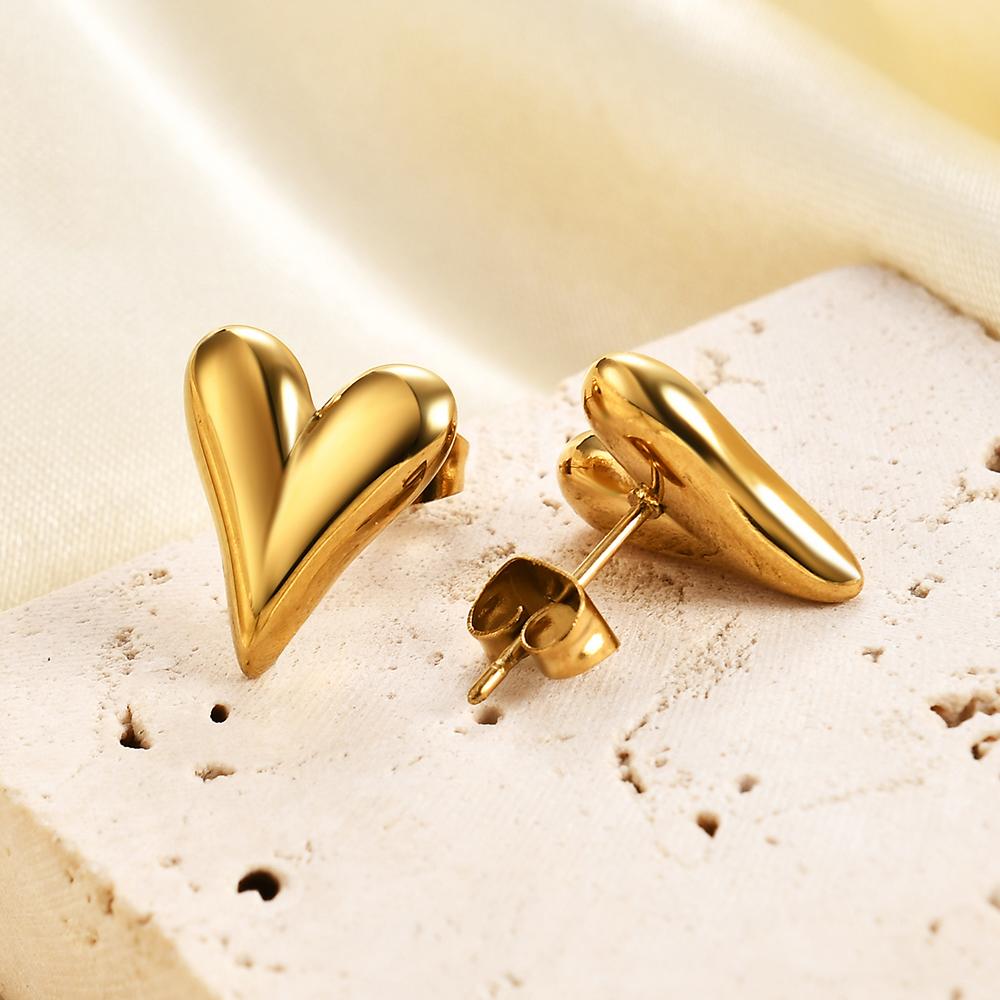 Fashion Stainless Steel Heart Pendant Necklace for Women High Quality Charm Love Necklace Earring Set Jewelry Anniversary Gift