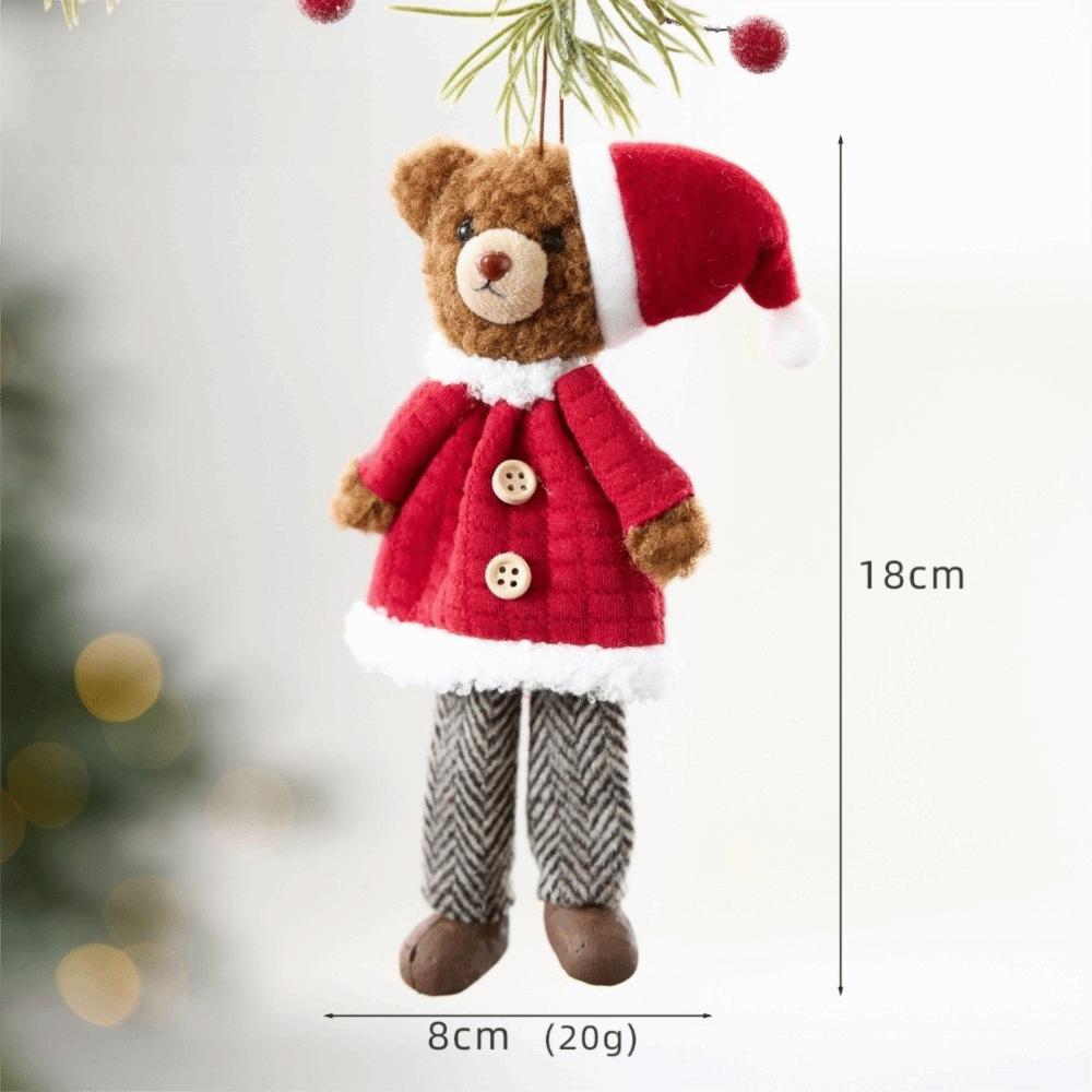 

Plush Christmas Tree Hanging Ornaments Cute Christmas Gift Doll Decorations Xmas Party темно-коричневого