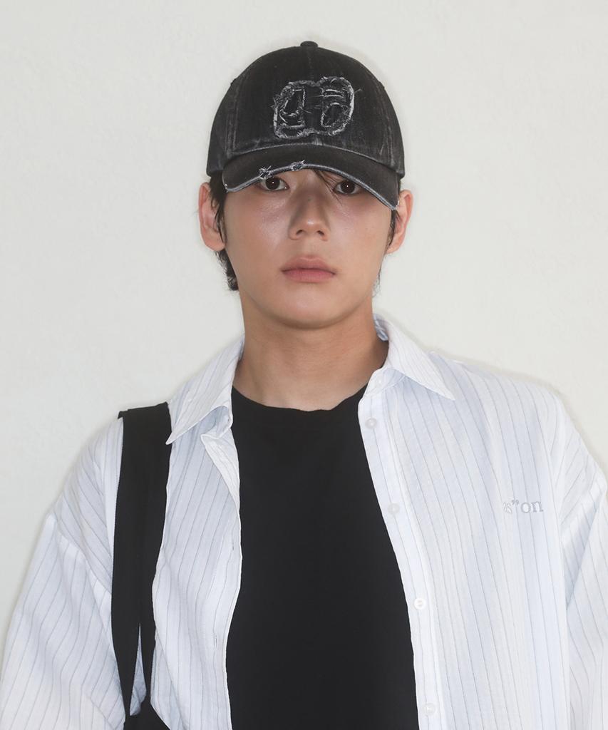 Aejeuon Denim Patch Ball Cap / Black
