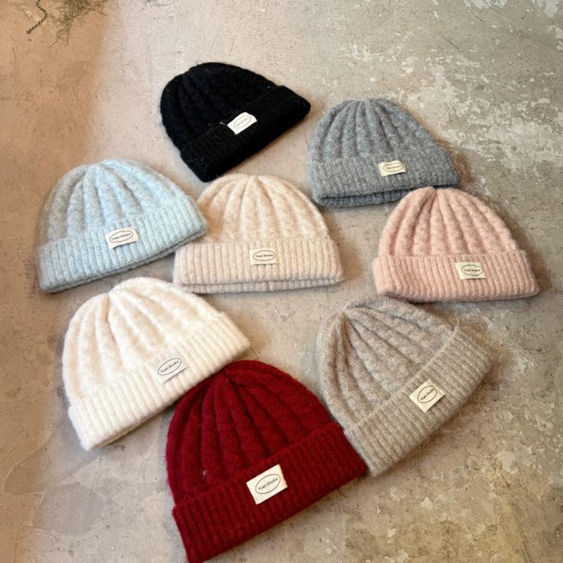 Letter Cloth Woolen Hat Twist Hat Autumn and Winter Warm and Cold Proof Ear Protection Hat Versatile Knitted Hat for Men and Women