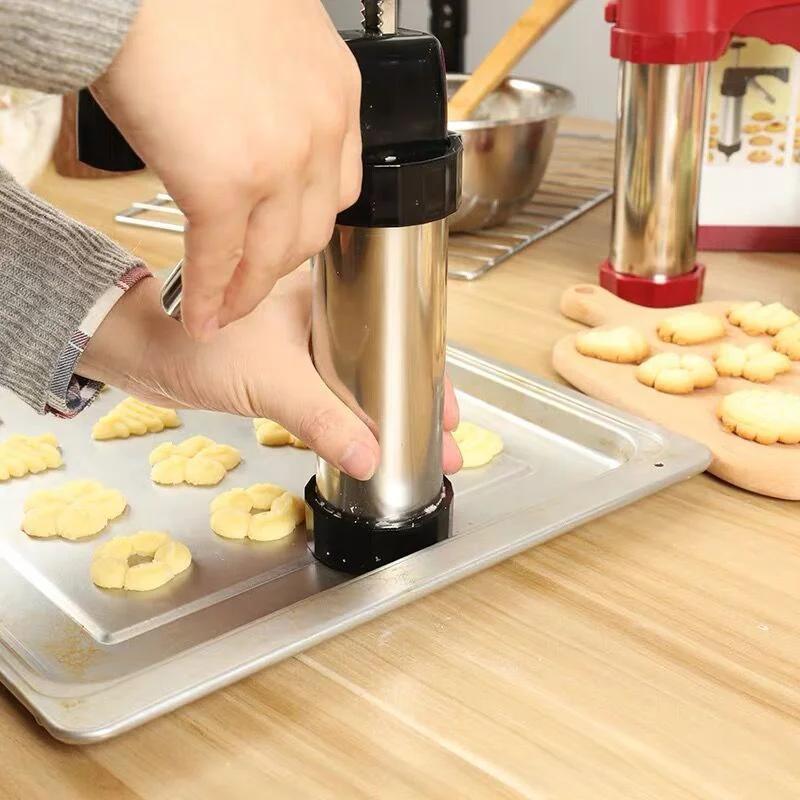 Cake Cream Decorating Gun, Stainless Steel Cookie Gun, Baking Tools, Cookie Making Machine, Nozzles, Pastry Syringe Extruder
