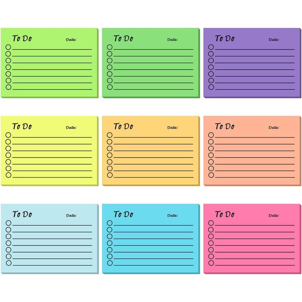 Fluorescent Multi-color Sticky Note Pad - Personalized Design for Office Use