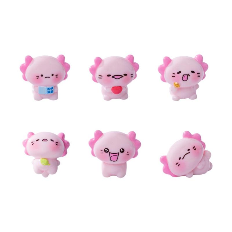 6 sztuk Mini Żywiczne Figurki Salamandry Miniature Dekoracja do Ogrodu na Talerzu Mikro Krajobraz Ozdoba do Ogrodu w Filiżance Biurko Ozdoba z Salamandrą