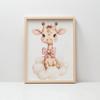Poster Little Giraffe On a Cloud Poster Little Giraffe On a Cloud, 30X40 Cm, Gold Aluminum Frame, 230 Gsm Matte Paper