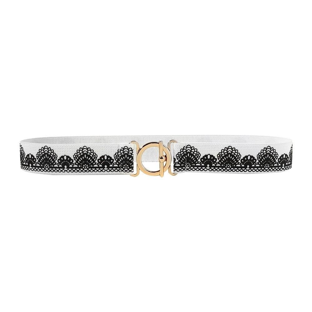 Metal Ring Buckle Invisible Belt 3cm Wide Stretch Waistband Fashion Women Band Dress