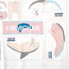 Nomura Towel Sanrio Characters Traditional Japanese Pattern Tenugui Supermarket 34 x 90 Japanese-made (Hand Towel) - KIRIMI-chan. cm, 100% Cotton.