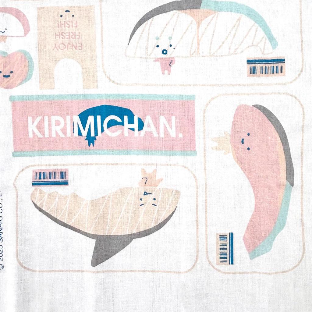 Nomura Towel Sanrio Characters Traditional Japanese Pattern Tenugui Supermarket 34 x 90 Japanese-made (Hand Towel) - KIRIMI-chan. cm, 100% Cotton.