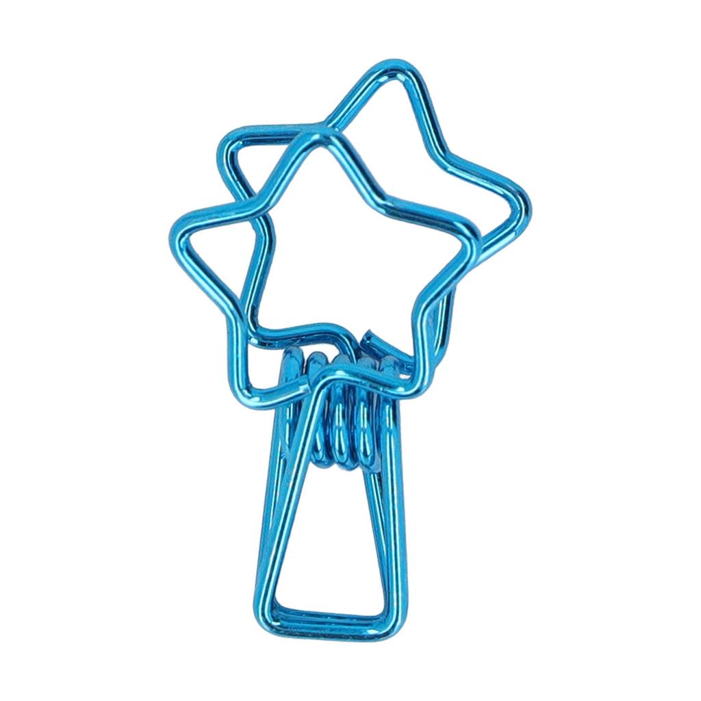 100pcs Star   Clips for Student Cute Cartoon Strong Clamping Force Sturdy Metal Paper Clamps for Account Tickets