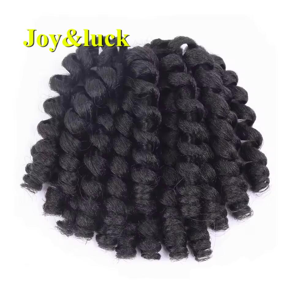 8Inch Synthetic Crochet Braids Bounce Hair Baby bob Wave Braids African Synthetic Fiber Crochet Hair (as the picture,8 Inches(20.32cm))