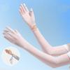 Thin Sunscreen Arm Covers Solid Color Cycling Gloves Breathable Long Ice Silk Sleeves  Summer