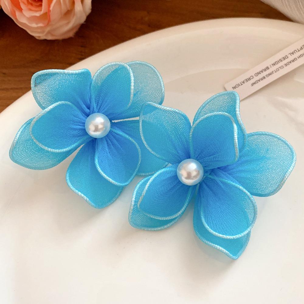 Big Floral Iron Mesh Flower Earrings Iron Wire Ladies Stud Earrings  Daily Wear