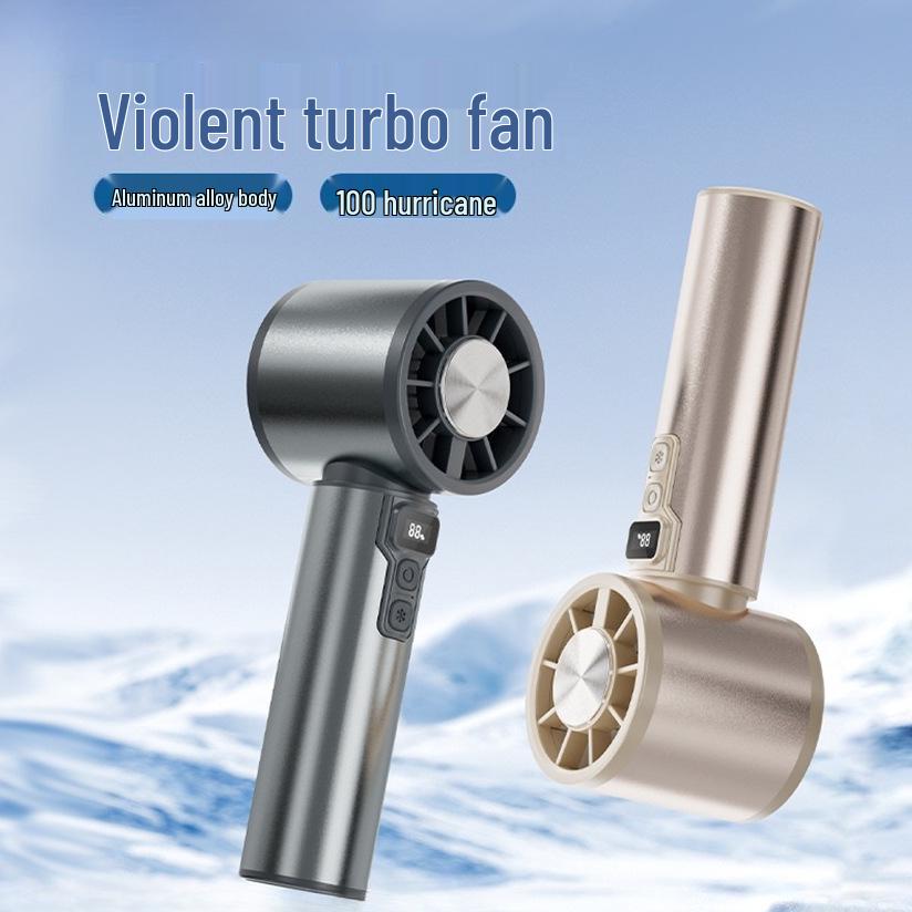 2026 High-Speed Portable Aluminum Alloy Handheld Cooling Fan with Ice Pack