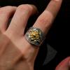 Retro Double Dorje Crossed Vajra Adjustable Open Ring For Men Silver-plated Copper Gothic Jewelry Tibetan Buddhist Accessories