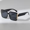 Large Frame Square Sunglasses For Women, Fashionable Color-Contrast Sunshade Glasses, Metal Sunglasses