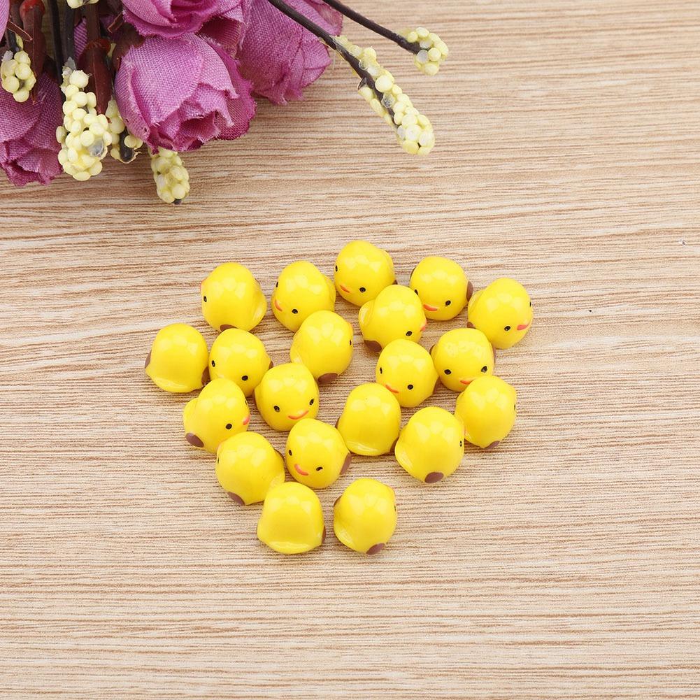 20pcs Miniature Yellow Chicken Micro  Garden Landscape Ornaments Doll House Decorations