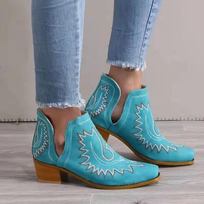 Botas de tornozelo 2024 Novo salto grosso feminino outono e inverno plus size botas curtas moda chelsea zapatos de mujer