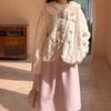 Lamb Wool Doll Collar Coat Winter Thickened Warm Sweet Wind Fluffy Imitation Wool Coat Short Coat Women