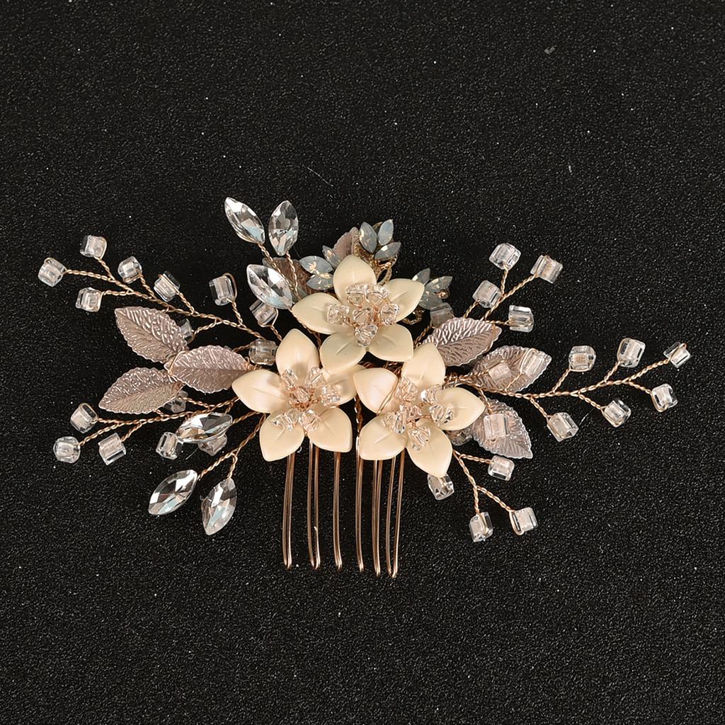 Fashion Crystal Pearl Hairpin Hair Clips For Women Luxury Rhinestones Hair Comb Bride Wedding Hair Accessory Crystal Headwear