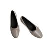Bow flats 2025 summer new round head single shoes women's sheepskin shallow mouth leather women's shoes Korean version of ballet