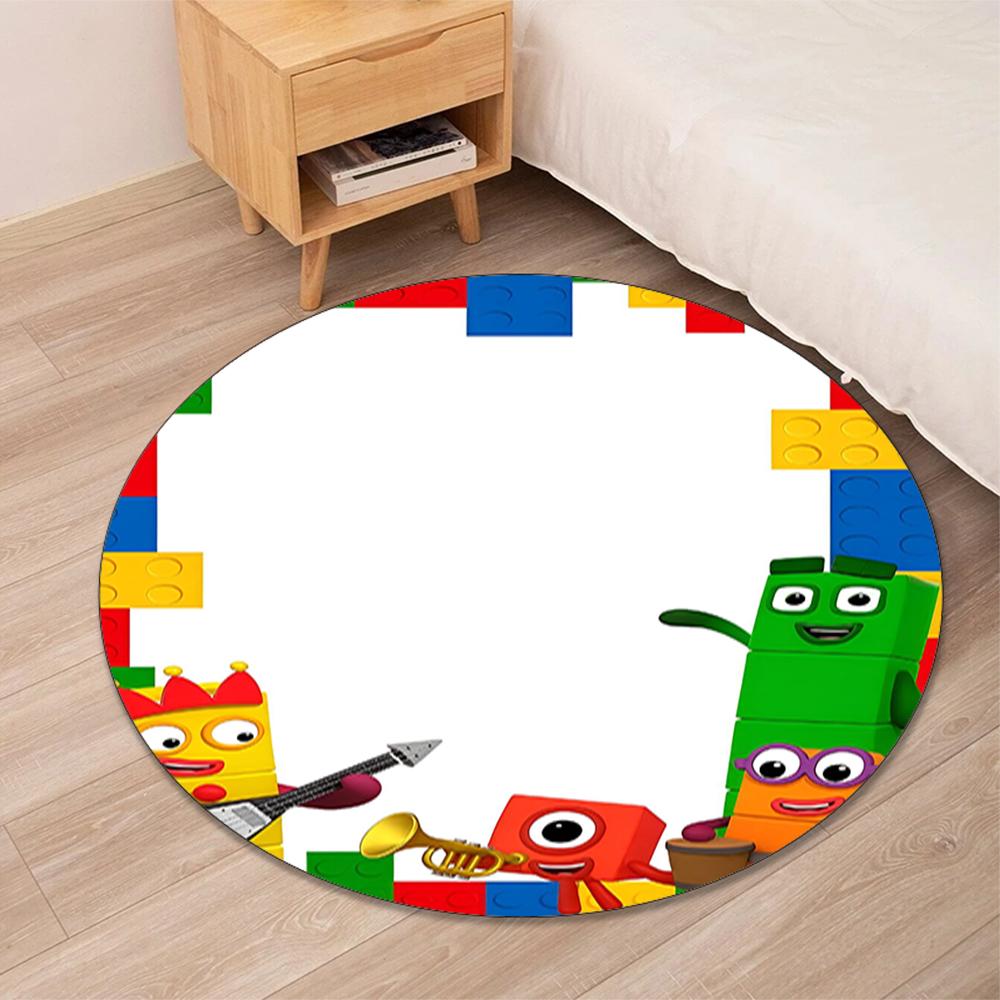 Numberblocks Printed Round Rug Carpet Chair Rug Area Rug Entryway Doormats,for Office Chair Living Room Bedroom Kitchen Room.