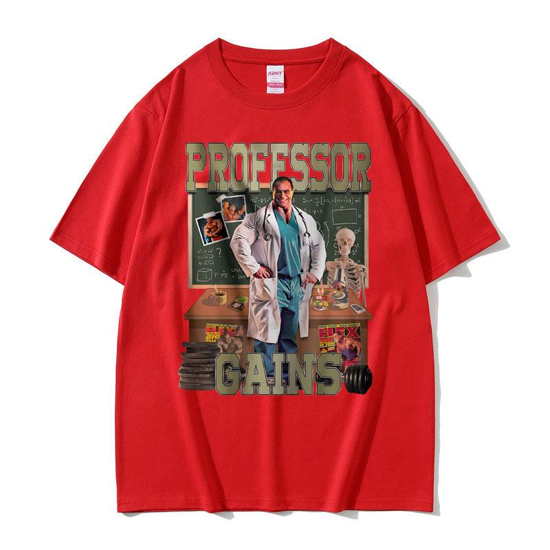 

Professor Gains Nasser El Sonbaty Fitness Gym Tshirt Male Oversized T Shirts Men Casual Cozy Cotton Short Sleeve Tshirt 4XL