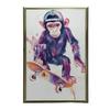Plakat Małpi Skateboardzista Plakat Małpi Skateboardzista, 70X100 Cm, Rama Drewniana Jasny Dąb, Papier Matowy 230 Gsm