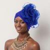 Big Flower Women's Turban Cap Elastic Head Wrap Cap Islamic Headscarf  Hair Accessories
