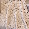 2024 New Women Knitting Lace Dress Sexy Hollow Out Long Vest Summer Style Loose Basic Tops O Neck Tees Dimanaf
