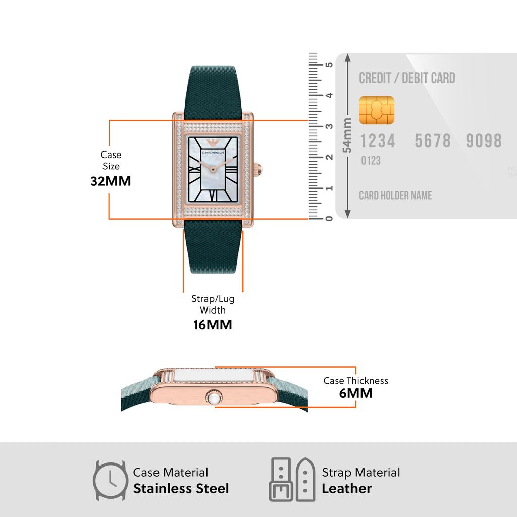 Emporio Armani Analog Leather Watch AR80085SET Women's
