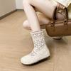 Summer Women's Shoes 6cm Heightening Hole Boots Retro Hollow Martin Boots Women's Lace Breathable Thin Short Boots Cool Boots