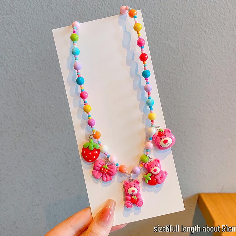 

Colorful Cartoon Necklace & Pendant for Little Girls - Cute Baby Princess Jewelry Accessory
