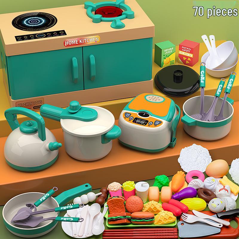 

Детская игровая плита, кухонный набор с разрезаемыми овощами - Идеальный подарок для мальчиков и девочек