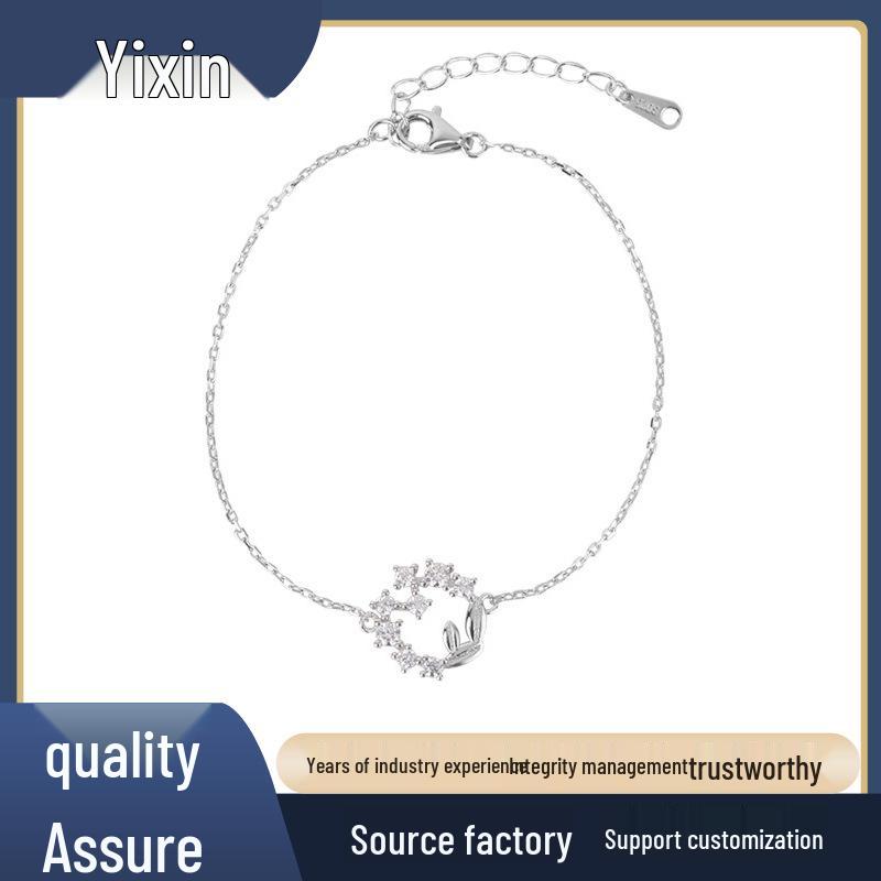 

Sterling Silver s925 Lucky Wreath Bracelet - Versatile Minimalist Women s Hand Jewelry, Niche Design, Internet Celebrity Style