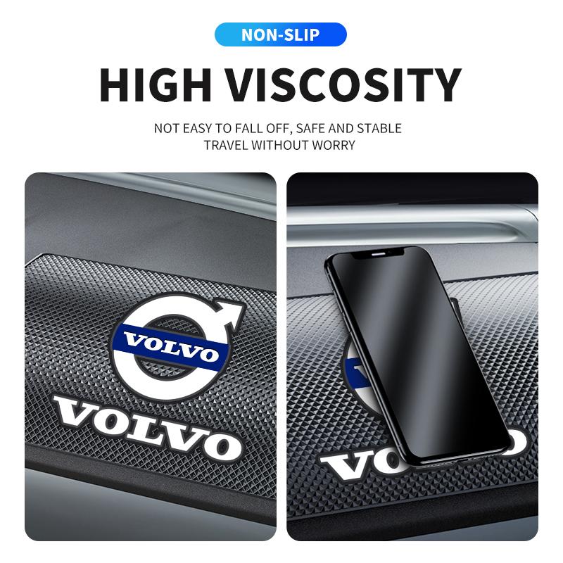 Tapete Antiderrapante de Silicone para Carro Painel Interno Emblema de Carro Almofada Adesiva Para Volvo Rdesign S80L XC60 XC90 S40 S60 S80 V40 V50 V60 V70