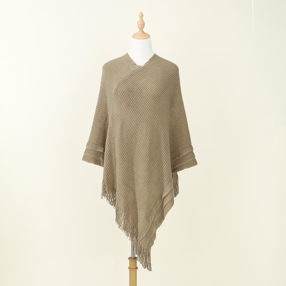 

Хиджаб-шаль вязаная с бахромой кофейного цвета Исламские хиджабы Женские тюрбаны Повязка на голову Теплый шарф Уютный зимний аксессуар