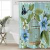 Vintage Birdcage Flower Butterfly Shower Curtains Waterproof Bath Curtains Home Decor Modern Luxury Bathroom Curtain
