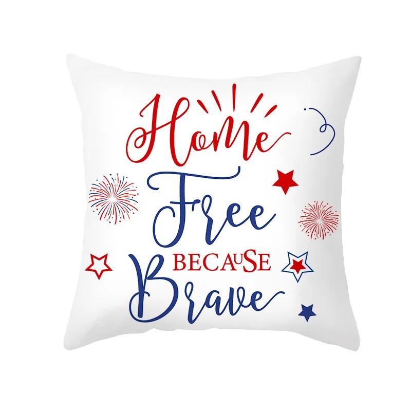 USA July 4th Independence Day Gifts Sofa Decor Throw Pillow Case Home Decorative Cushion Cover Fireworks Printed Pillows Cover