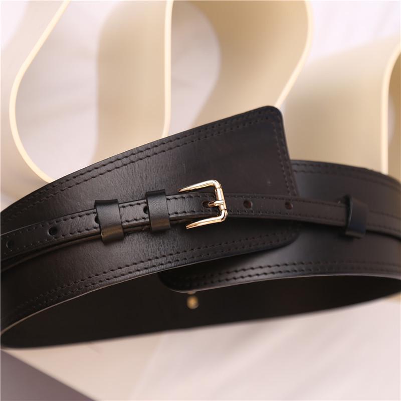 

Женский черный ремень из коровьей кожи - Зимний модный пояс для платья или костюма чёрный