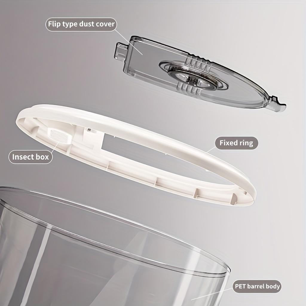 Transparent Plastic Rice Bucket Household Insect and Moisture Proof Sealed Grain Food Storage Container Large Capacity Rice Bin