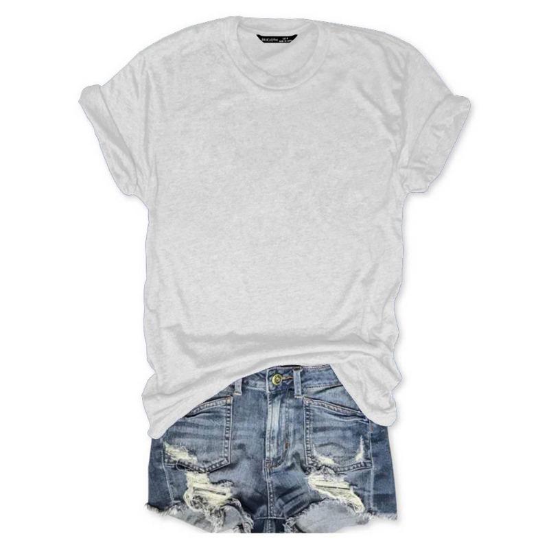 YYFS Dámská móda Ležérní Léto Jaro Jednobarevné halenky a košile s krátkým rukávem a výstřihem do O