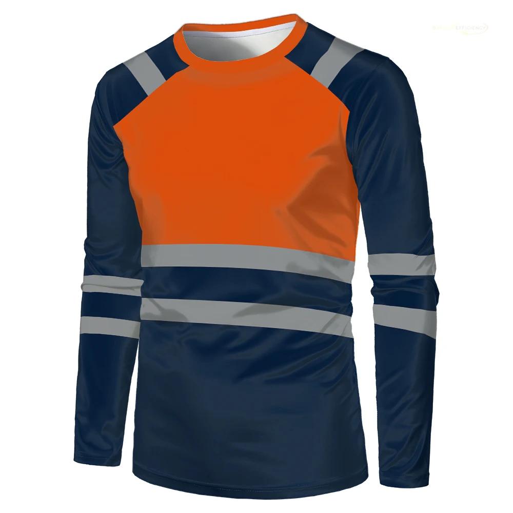 

Мужская защитная рабочая футболка - Дышащая влагоотводящая футболка оверсайз для строительства и работы на открытом воздухе S