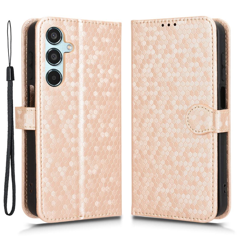 

Для Samsung Galaxy M35 5G Чехол-кошелек Тиснение точками PU кожа Чехол для телефона Rose Gold