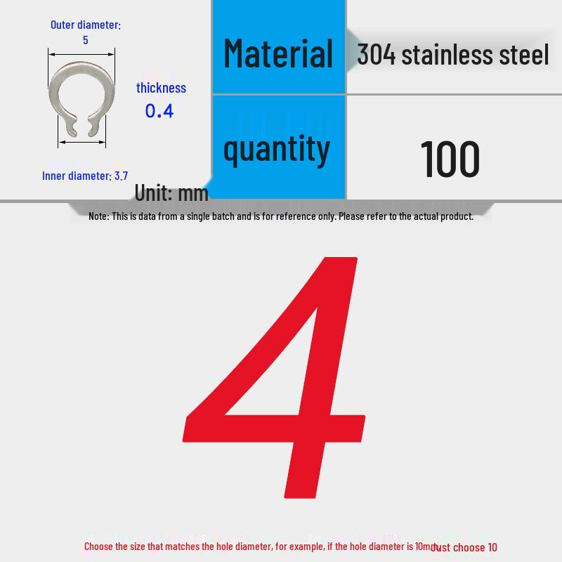 304 Stainless Steel Snap Ring for 3-200 Bearing